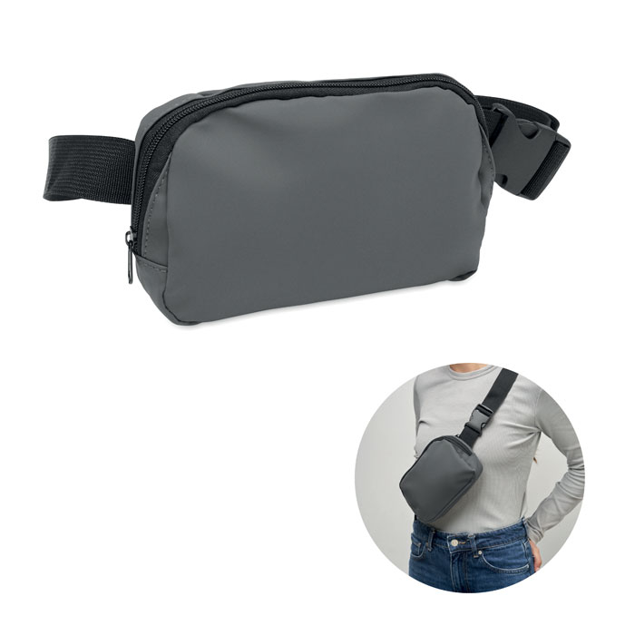 Sac banane à personnaliser PU et rPET Korovin Waist gris pierre
